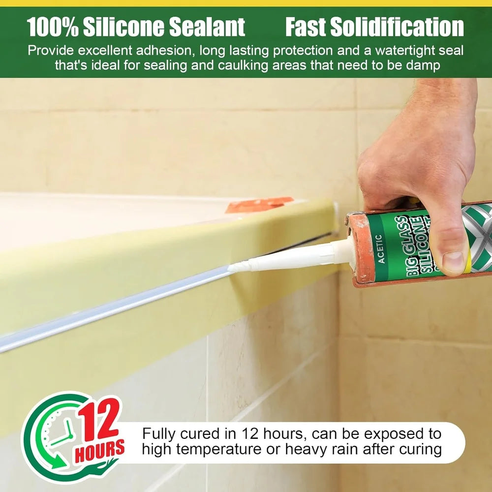 XMSJ Silicone Sealant Caulk Waterproof Adhesive Setting