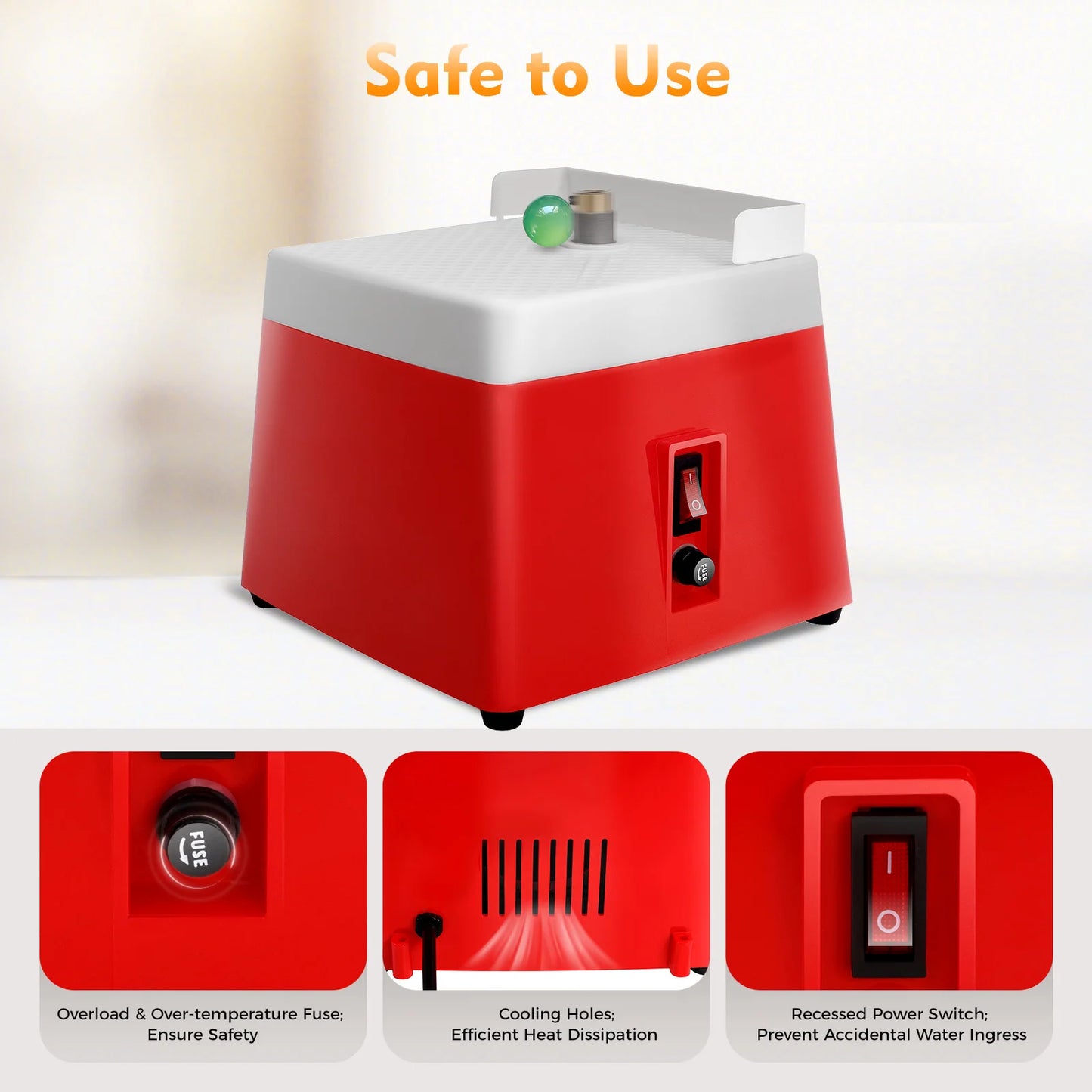 Red Mini Electric Grinder for Stained Glass Polishing