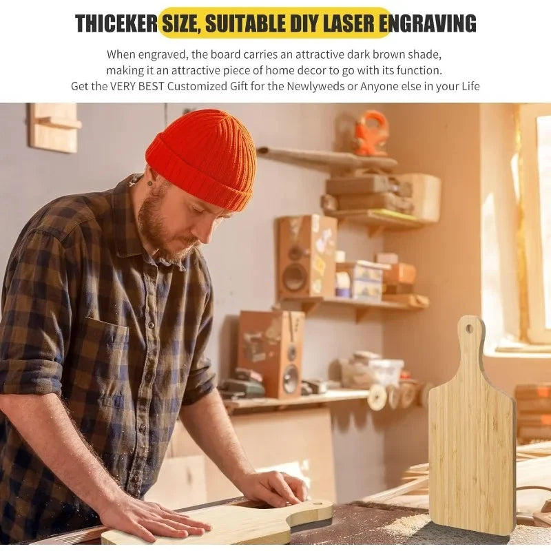 Hign-concerned Bamboo Cutting Boards 12 Pc Set With Handles