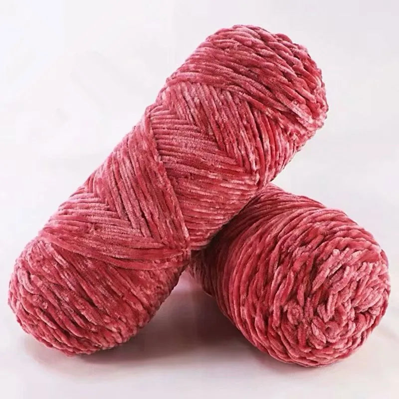 NONECN Polyester Velvet Chenille Yarn For Amigurumi 100g 130m