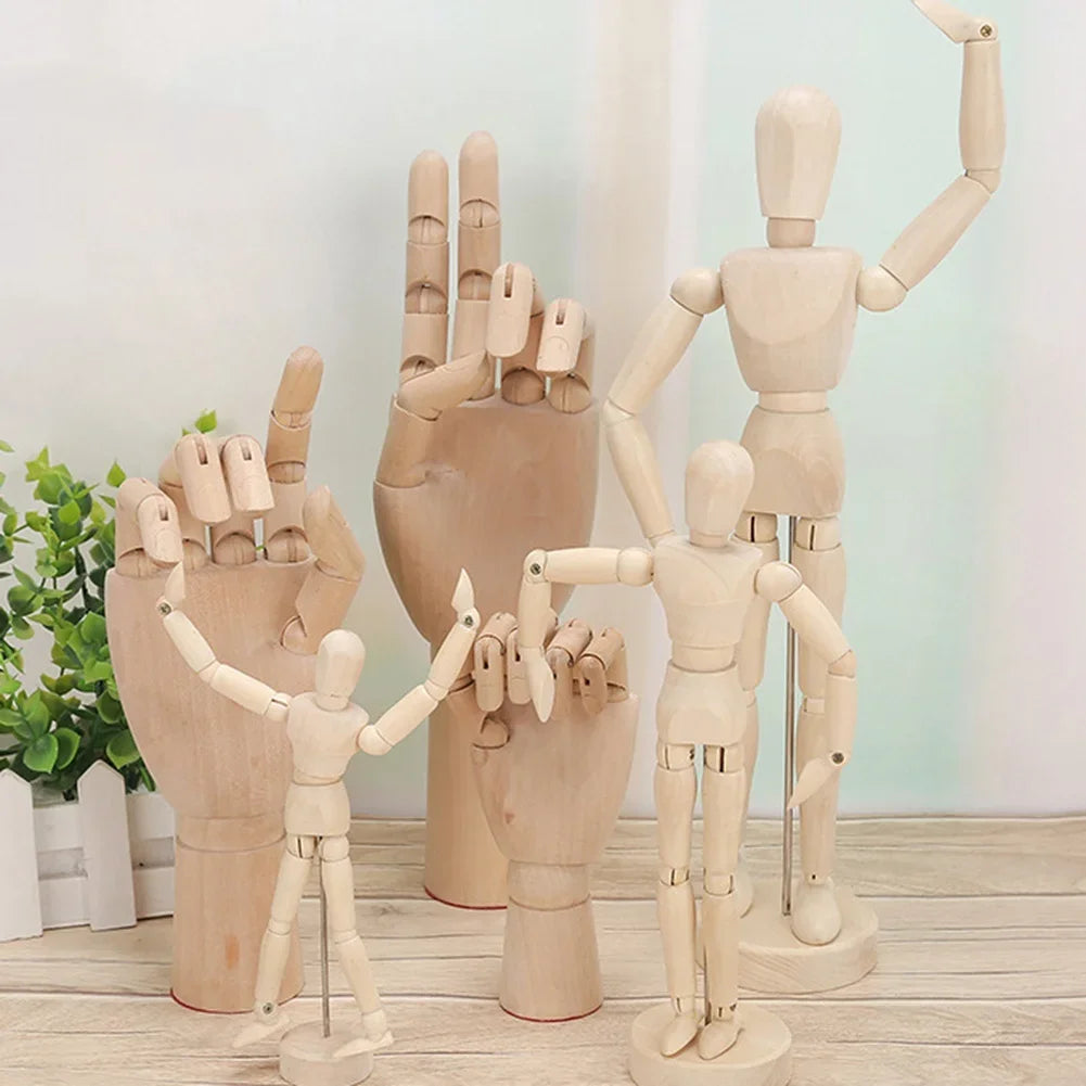 Wooden Artist Manikin Flexible Jointed Figure For Sketching