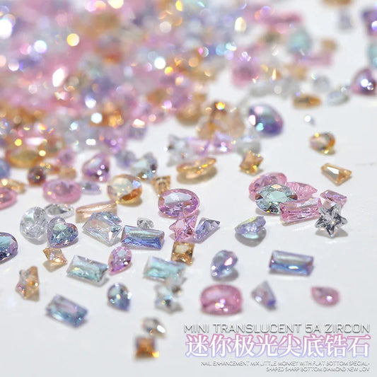 Taste Girl Zircon Crystal Nail Rhinestones Mix Shapes 50Pcs