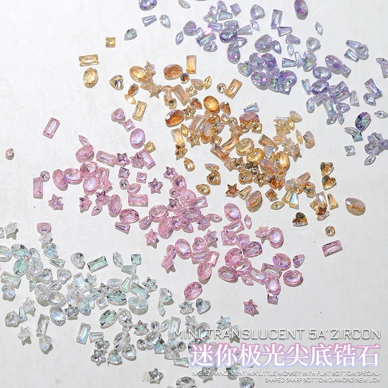 Taste Girl Zircon Crystal Nail Rhinestones Mix Shapes 50Pcs