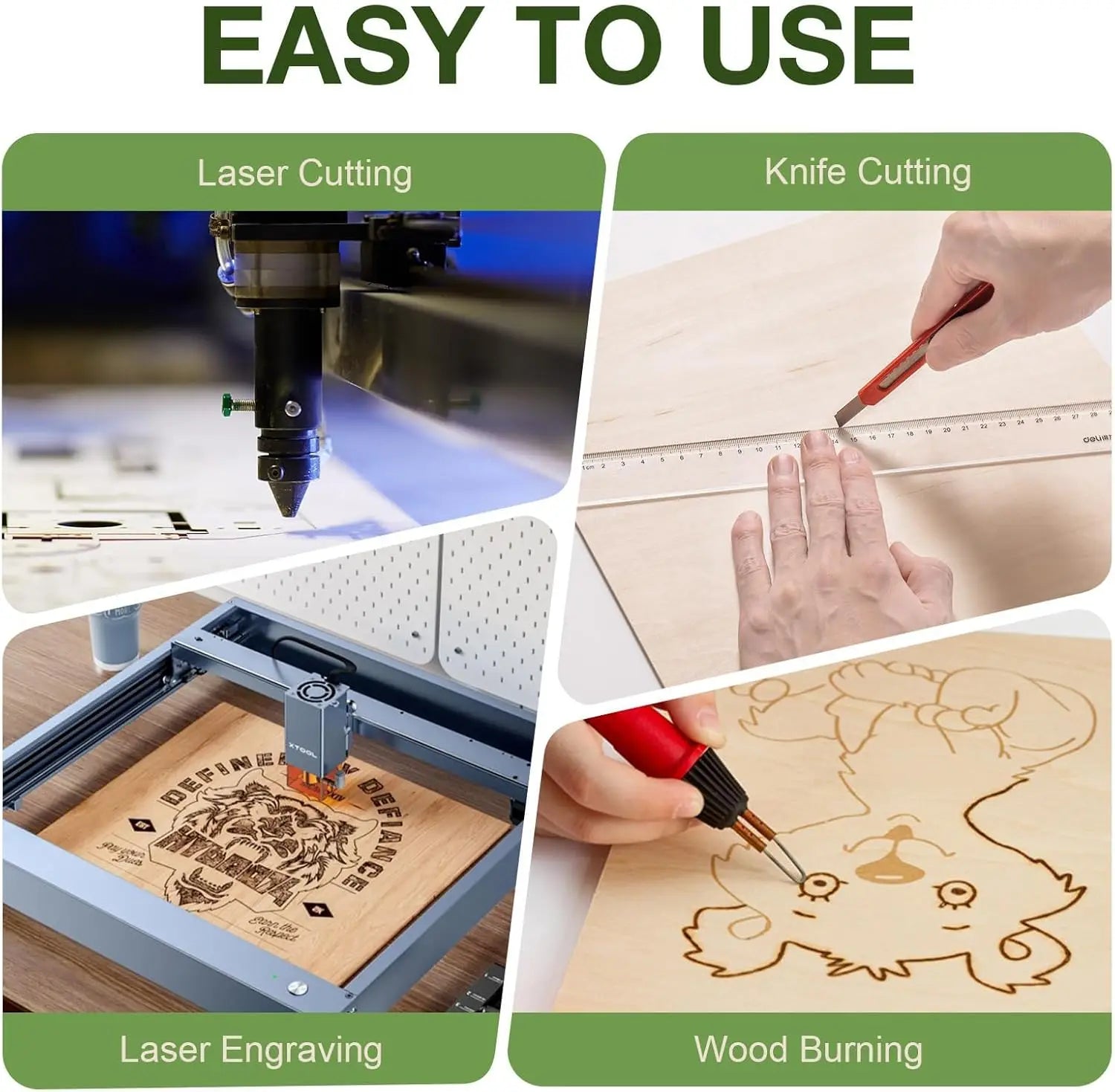 Robotime basswood plywood sheets for laser cutting - 24 pieces, 30x42 cm, 3 mm thick.