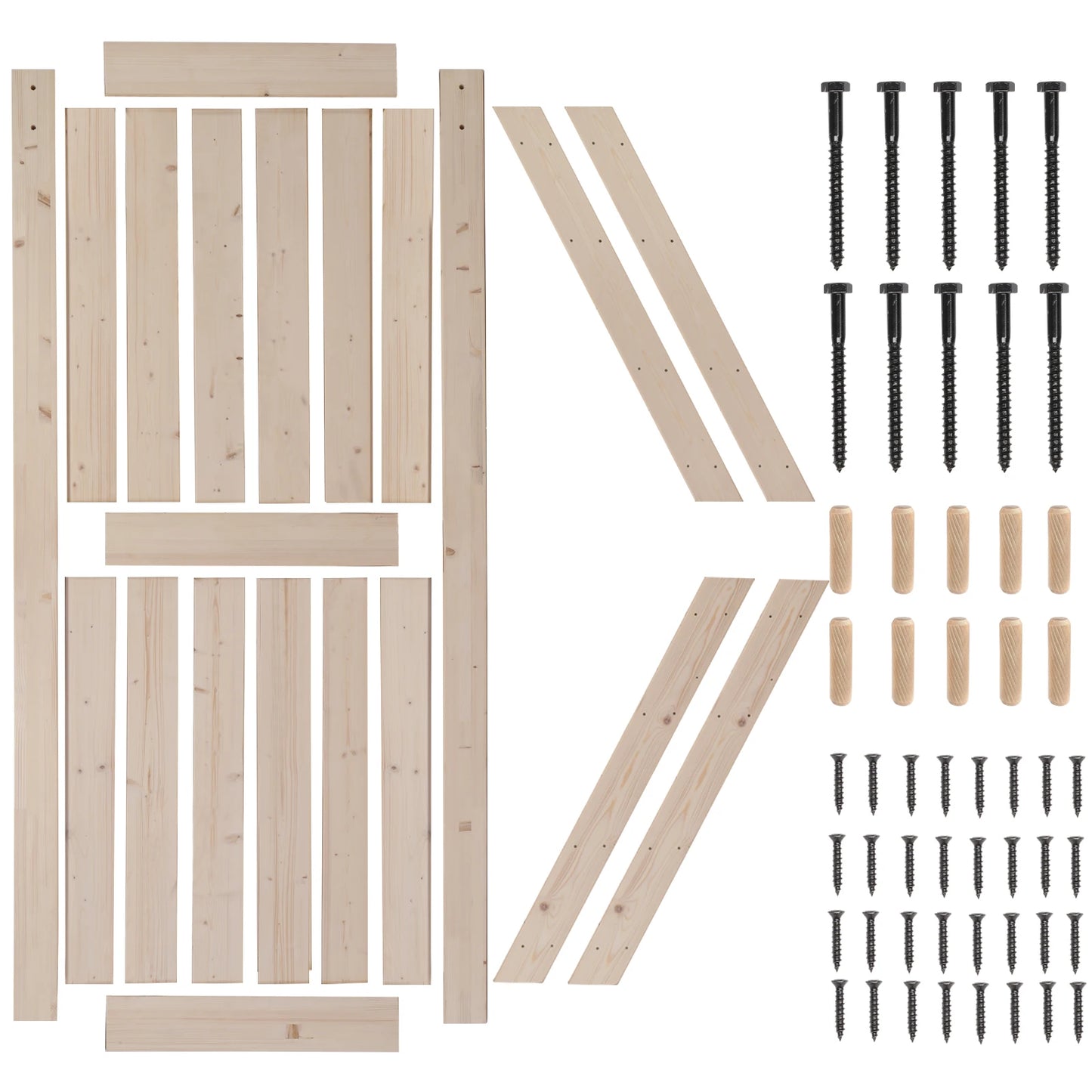 Hign-concerned Unfinished Sliding Barn Door Spruce Wood