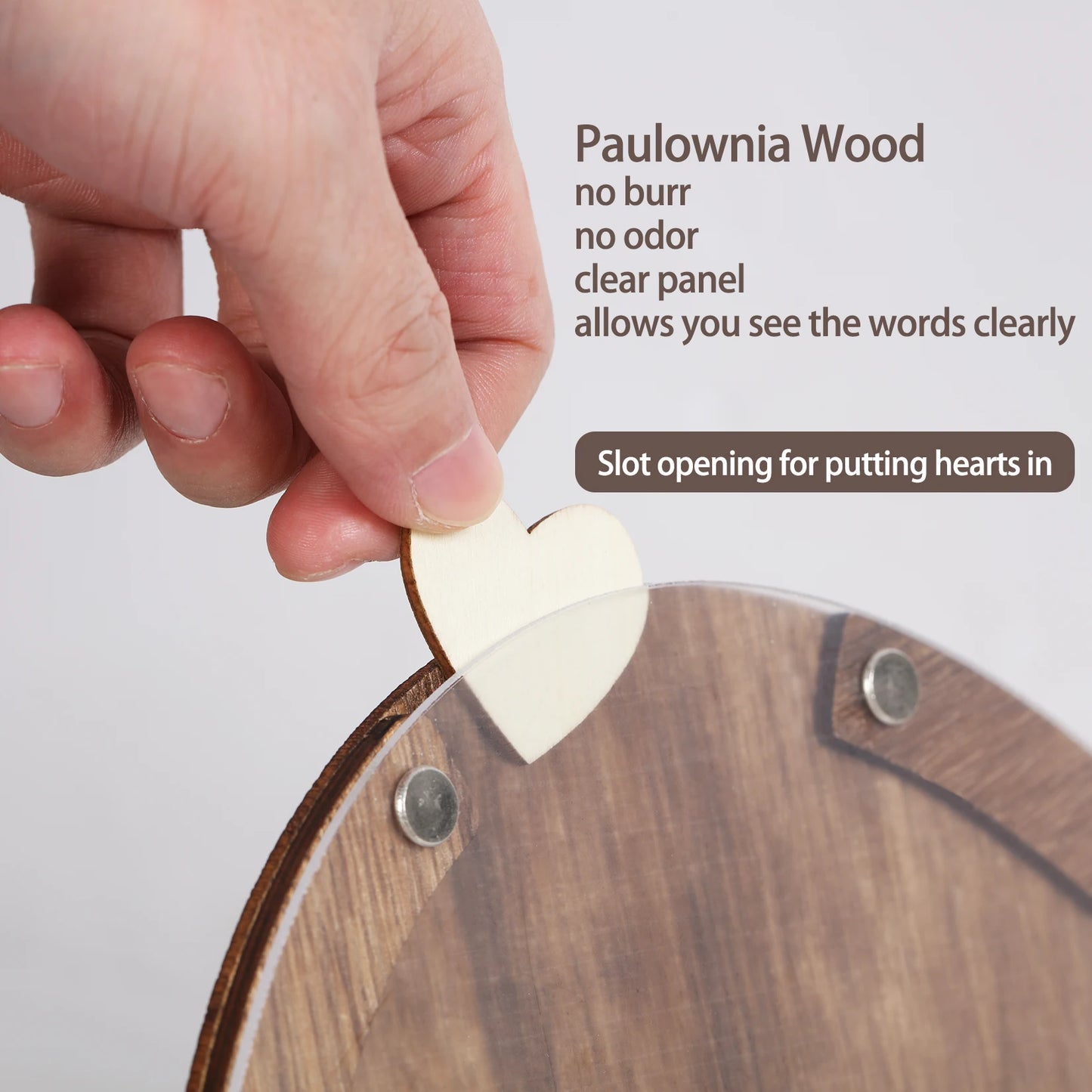 Rustic Wooden Wedding Guest Book With Heart-Shaped Design