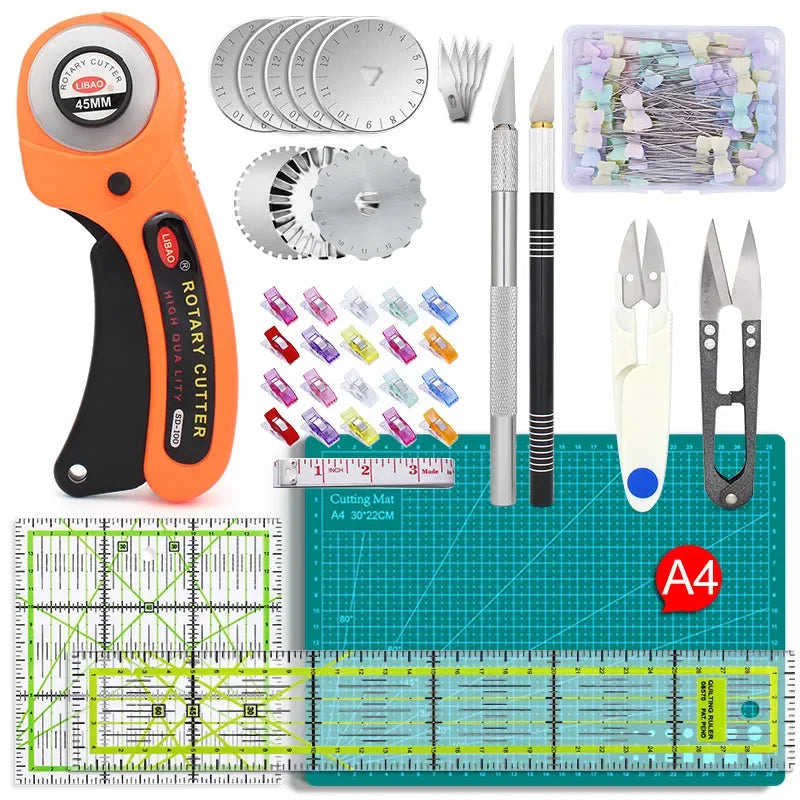 Icobbler Rotary Cutter Tool Set With Patchwork Ruler Kit