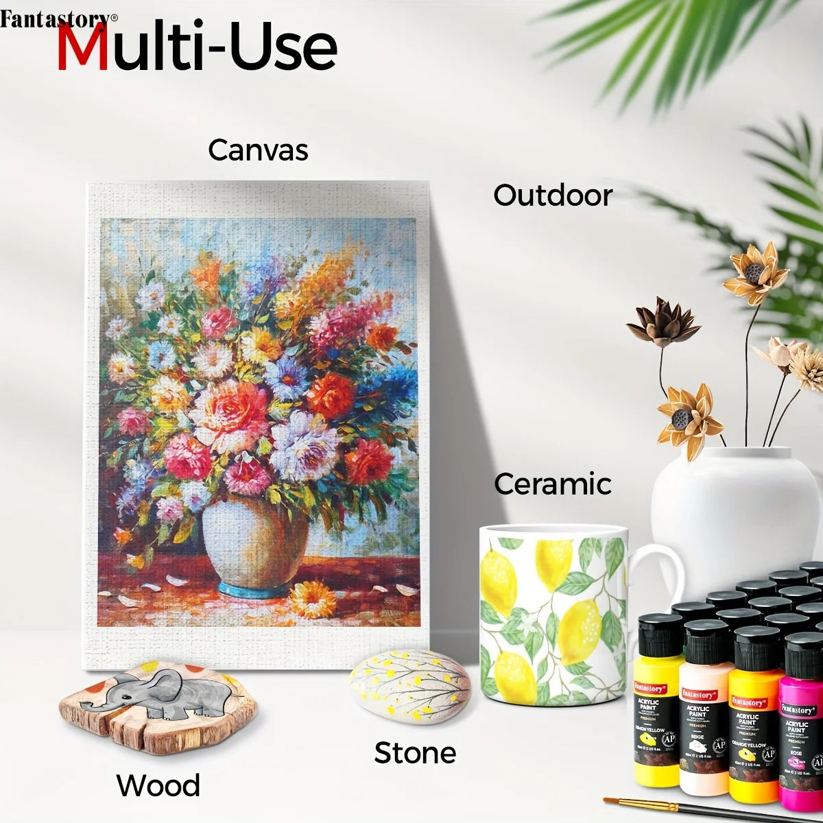 Hign-concerned Fantastory Acrylic Paint Kit With 12 Brushes