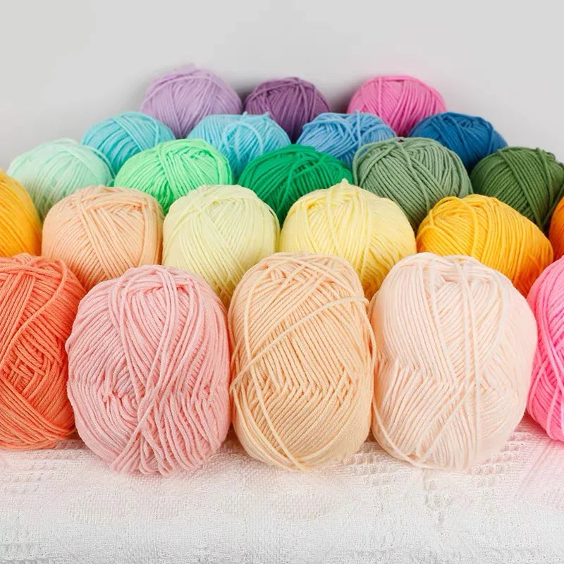 A1-1 50g/Set Soft Milk Cotton Yarn for Crochet Threads for Knitting Wool DIY Craft Sweater Hat Baby Wool Hand Knitting wholesale