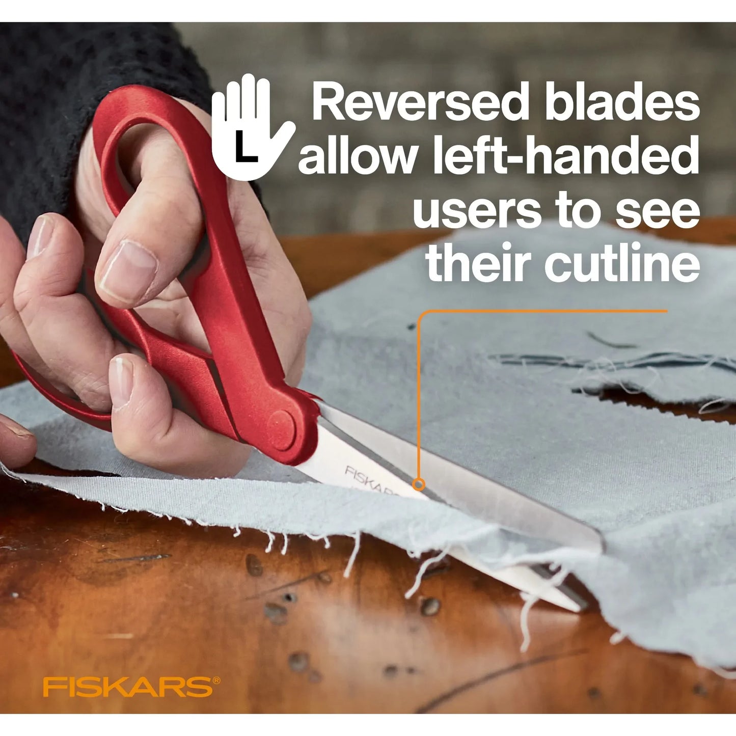 Fiskars Left Handed Fabric Scissors for Sewing and Crafting