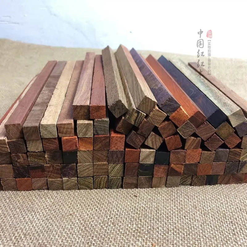 50pcs Mixed Solid Wood Square Strips for DIY Engraving