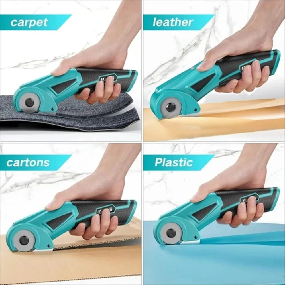 Cordless Electric Rotary Cutter Scissors With Led And Safety