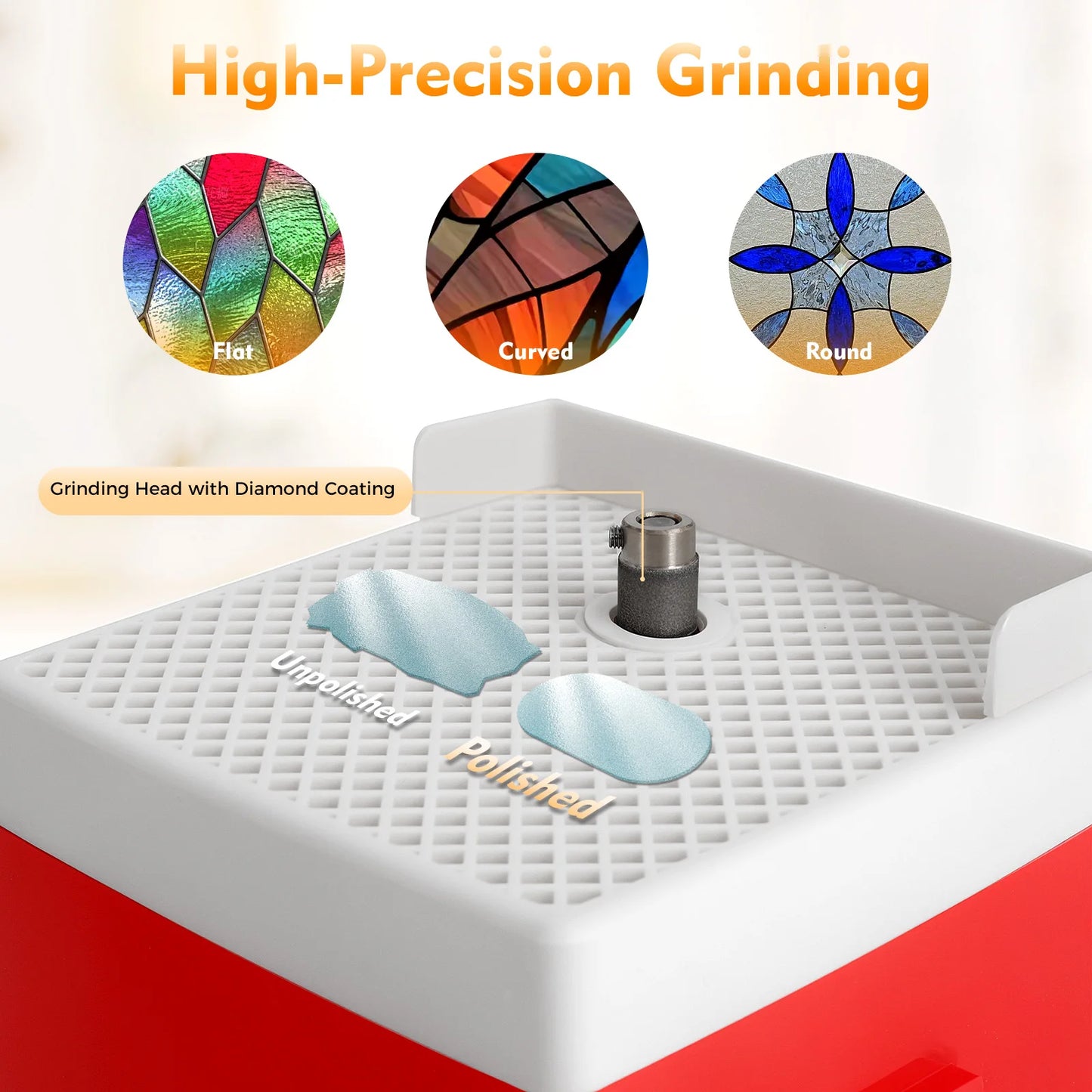 Red Mini Electric Grinder for Stained Glass Polishing