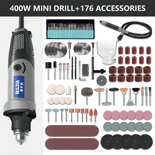 Hilda 500W Variable Speed Rotary Tool Kit with Accessories