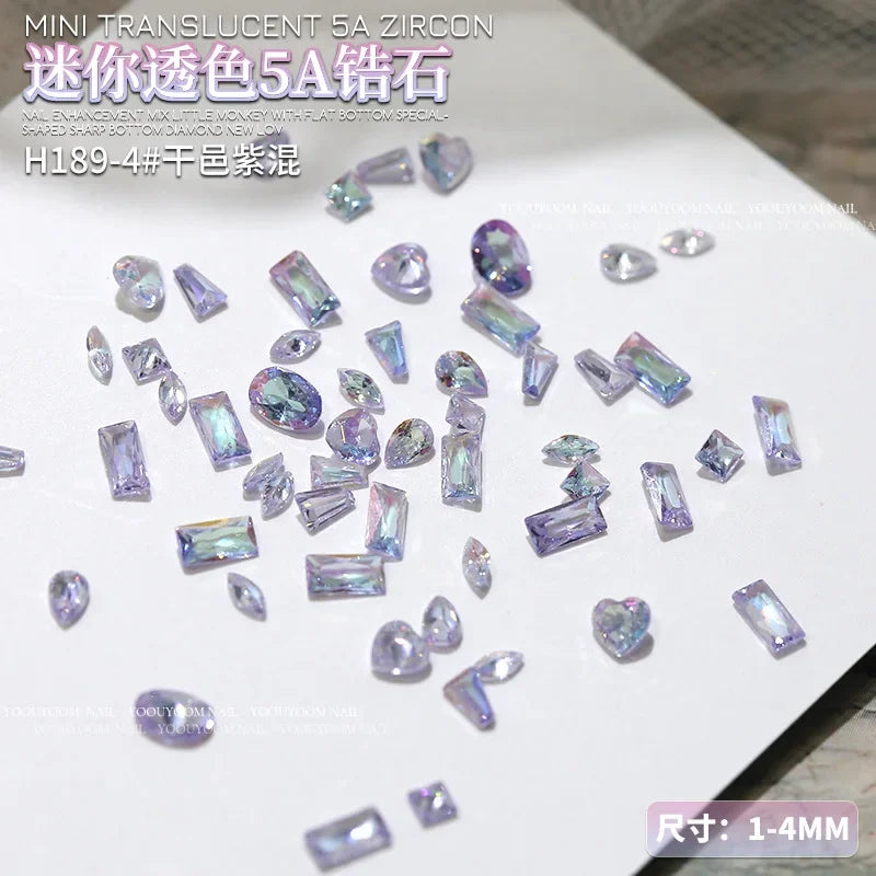 Taste Girl Zircon Crystal Nail Rhinestones Mix Shapes 50Pcs