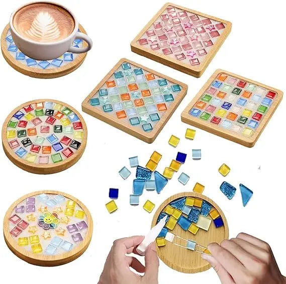 Mosaic Tiles DIY Kit For Coasters Six Set Glass Mosaic