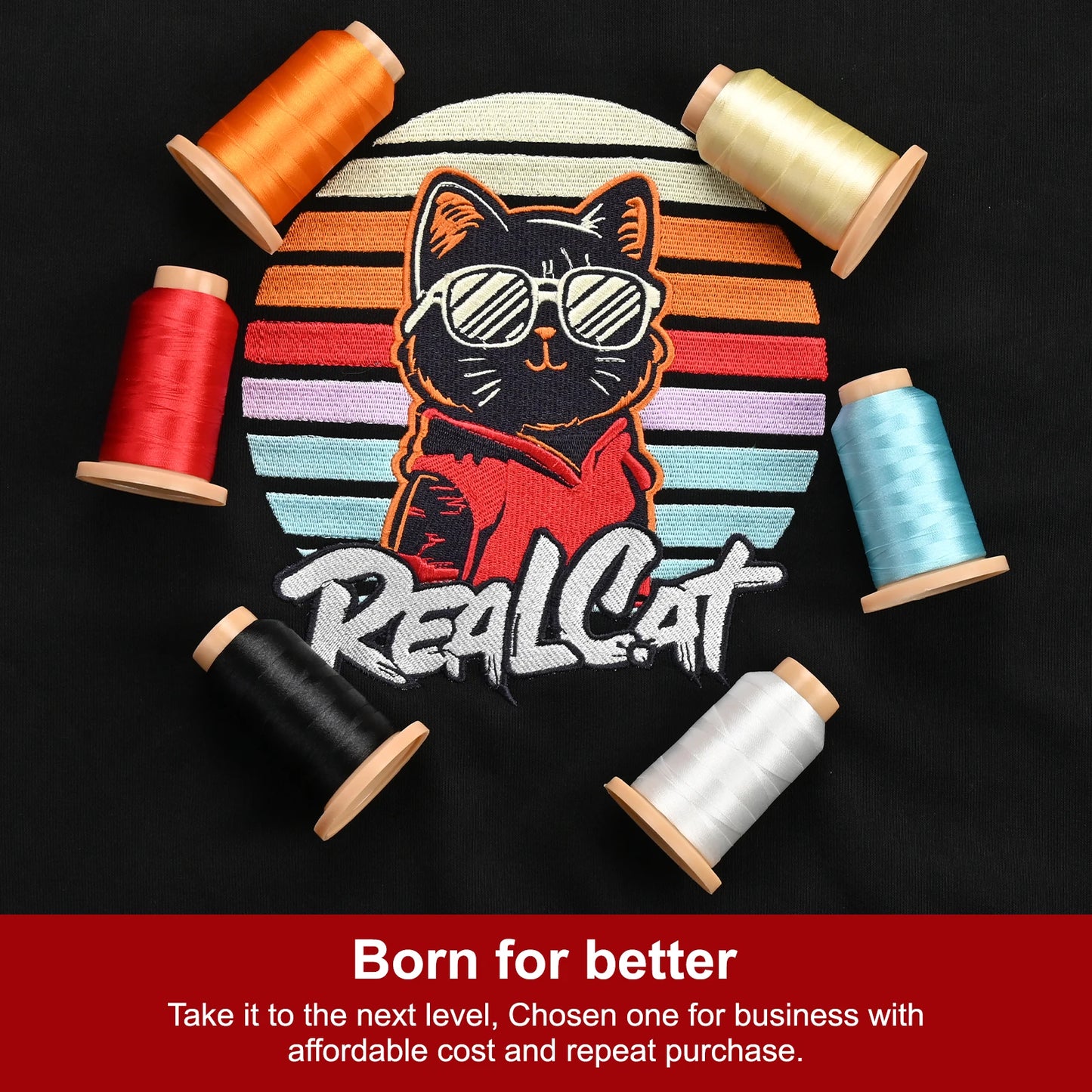 Richword Embroidery Thread Kit 40 Pcs 800M Polyester Spools