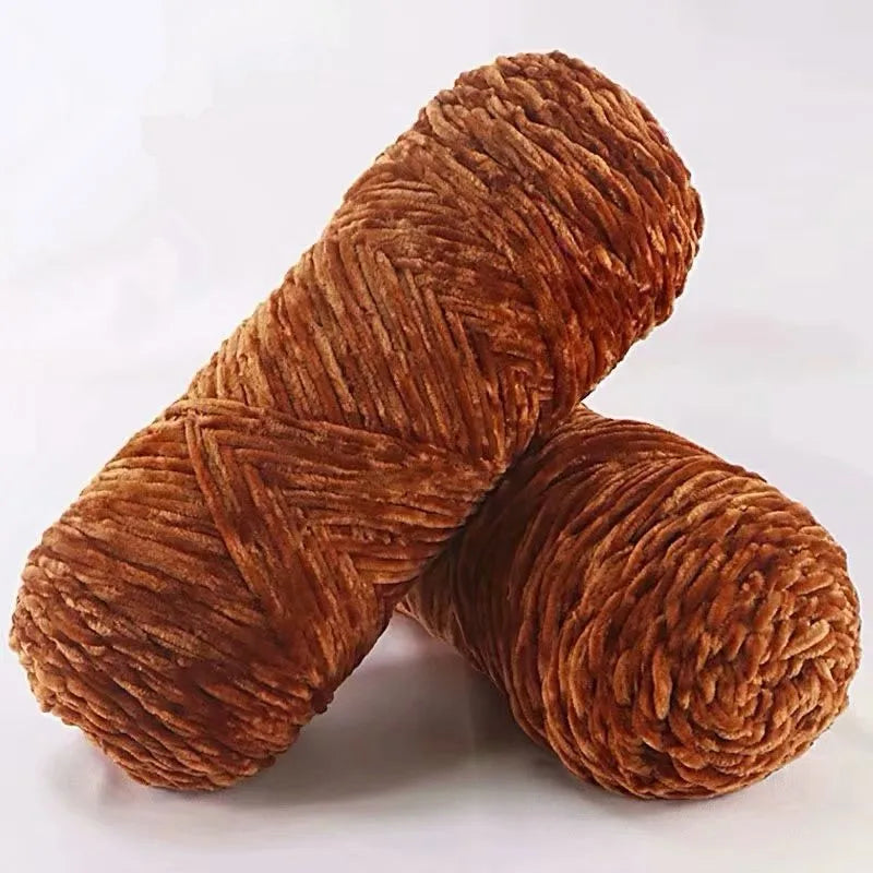 NONECN Polyester Velvet Chenille Yarn For Amigurumi 100g 130m