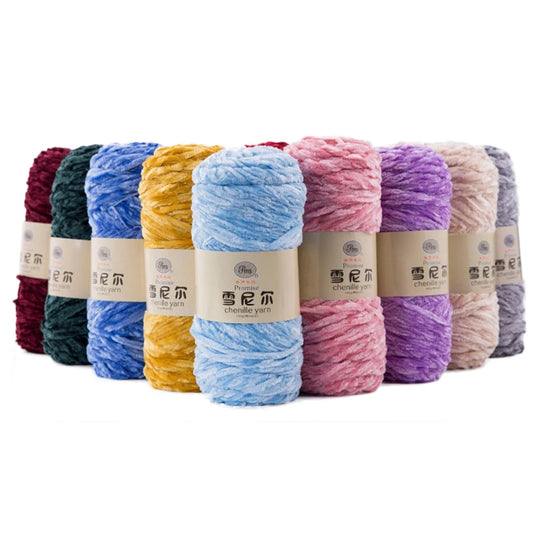 NONECN Polyester Velvet Chenille Yarn For Amigurumi 100g 130m