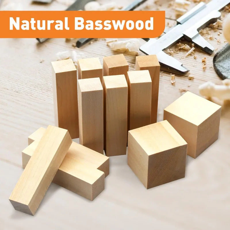 Hignconcerned Basswood Carving Blocks 18 Piece Wood Set